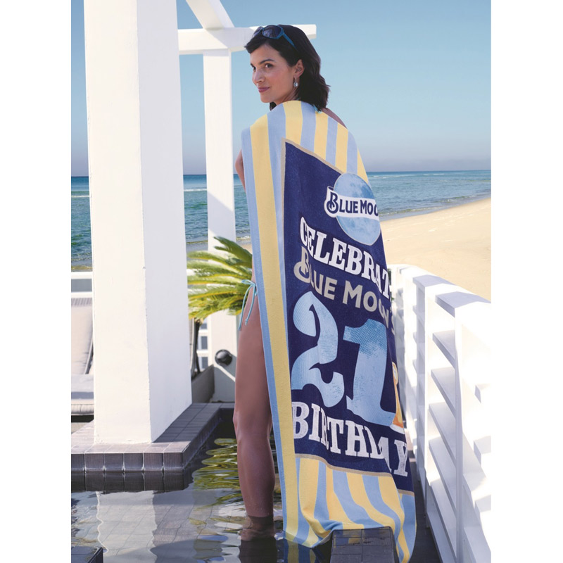 Custom Striped Cabana Beach Towel  (Deluxe Size)